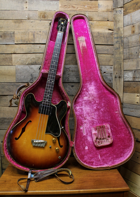 Gibson Vintage 1959 EB-2 Semi Hollow Electric Bass Guitar w/ (pink) OHSC Case