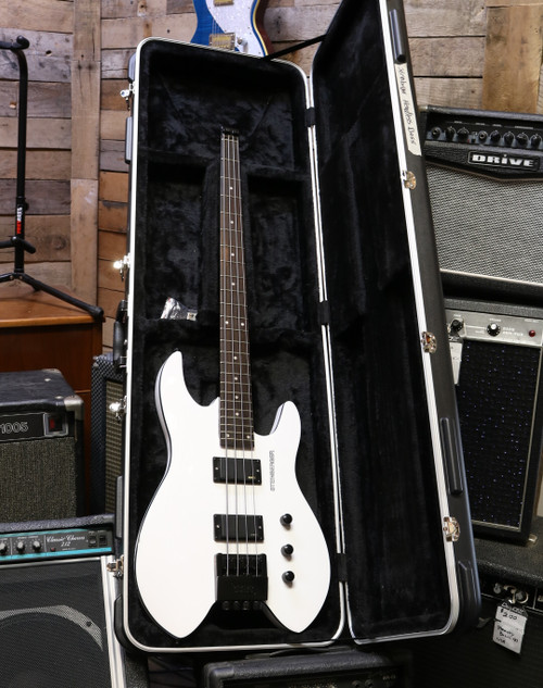 Headless XM-2 Style White Electric Bass Guitar w/ Case