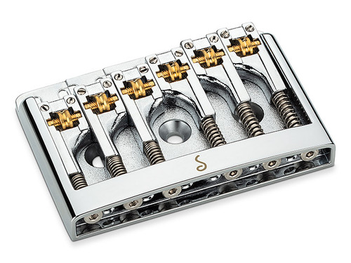 Schaller 3D-6 Chrome Non Tremolo Roller Bridge  with screws - Guitar