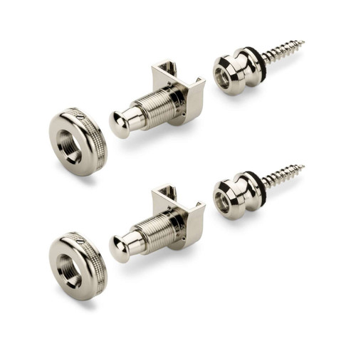 Genuine Schaller Nickel S-Lock M Guitar Strap Locks Pair/Set, Made in Germany