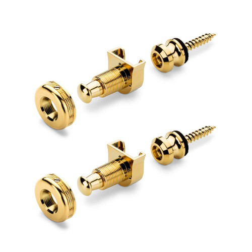 Genuine Schaller 24k Gold S-Lock M Guitar Strap Locks Pair/Set, Made in Germany