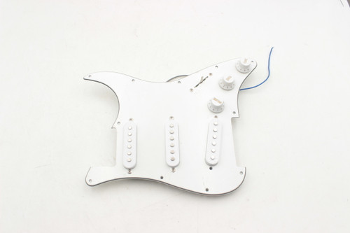White 3-Ply 11-Hole Loaded Guitar Pickguard w// Pickups SSS