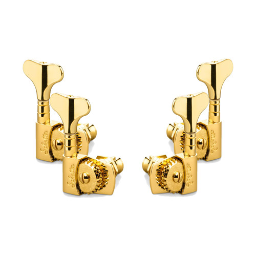 Schaller German 24k Gold M4S Light Splitted Bass Machine Head Tuners 2x2 (2L+2R)