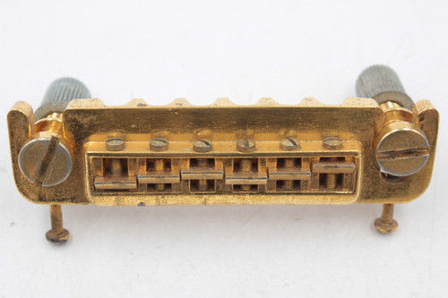 Vintage PAF Leo Quan W. Germany "Badass" Gold Wrap Around Guitar Bridge w/ Posts