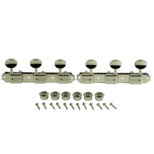 Kluson New 3 on a Plate Supreme Guitar Tuning Machine Heads Chrome Buttons+bushings/screws KTS-3P-NM