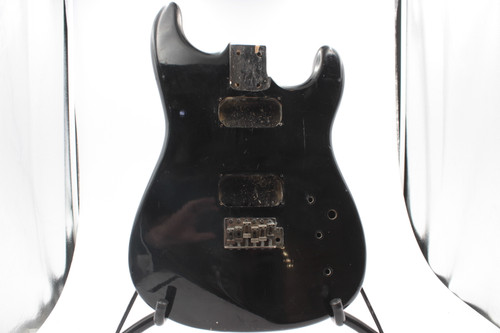 Unknown Vintage Black Electric Guitar Body w/ Bridge & Back Plate