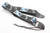 Official Fender Vintage Monogrammed Guitar Strap - Black, Light Blue & Silver Woven Jacquard