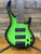 Custom Peavey Grind 6 Bass Guitar - Glow-in-the-Dark Green w/ Black Burst Finish, 6-String Neck-Thru
