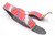 Vintage Fender Monogrammed Guitar Strap - Red with Blue Logo and White Pattern, Leather Ends