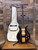 Vintage Lotus Double Cut Electric Guitar Walnut Stripe w/ Bag (Repaired Neck)