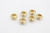 (6) Gold Guitar Tuner Ferrules / Bushings - Plastic - .24" ID , .32" OD