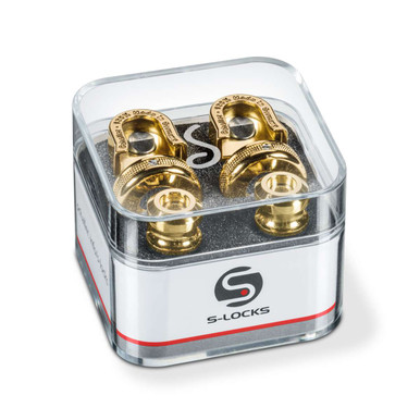 Genuine Schaller 24k Gold S-Lock M Guitar Strap Locks Pair/Set