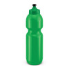 A drink bottle with a sleek green design featuring a screw-on lid and a flip-top spout.