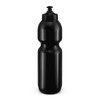 A drink bottle in a sleek black design with a flip-top cap for easy sipping.