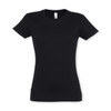 A black women's t-shirt from the SOLS Imperial collection, featuring a classic crew neck and short sleeves.
