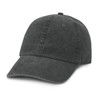 A faded cap in dark grey with a classic six-panel design and a curved brim.