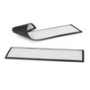 A black bar runner with a textured surface, featuring two mats, one rolled and one flat.