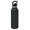 A drink bottle with a sleek, powder-coated exterior and a black lid, designed for durability and insulation.