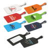 Aero Luggage Tags in various colours including blue, orange, green, black, and white, featuring different logos.