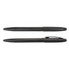 A metal pen set in black, featuring a sleek design with a clip on one pen and a smooth barrel.