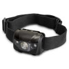 A black headlamp torch with adjustable strap, featuring two bright light bulbs. Includes a branding logo.