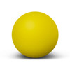 A bright yellow Hi-Bounce Ball featuring a smooth, round surface and a subtle shadow beneath it.