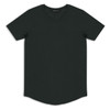 A dark green men's t-shirt with a round neckline and short sleeves, featuring a logo.