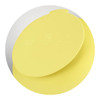 A yellow silicone bowl lid featuring icons indicating it is dishwasher and microwave safe. It has a smooth surface and rounded shape.