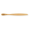 A bamboo toothbrush featuring a sleek design and soft bristles.