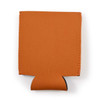A drink bottle cooler in an orange color with a soft fabric exterior and a foldable bottom for easy storage.