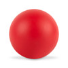 A red Hi Bounce Ball with a smooth surface and a round shape.