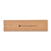 A cardboard box featuring a logo, designed for packaging a pen or similar item.