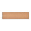 A brown cardboard packaging that holds a pen, featuring a rectangular shape with an opening on one side.