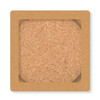 A round cork coaster in a square holder, showcasing a natural brown color and textured surface.