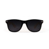 Bamboo sunglasses with a black frame and dark lenses, featuring a logo on the side.