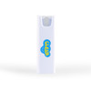 A white spray bottle with a colourful logo, designed for cleaning screens and compatible with phone and technology surfaces.