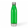 A green drink bottle with a stainless steel bottom and cap, featuring a sleek, modern design.