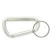 A silver 60mm carabiner with a keyring attachment, featuring a metallic finish and a simple design.