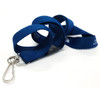 A blue 19mm custom lanyard with a metal clip and a black plastic adjuster.