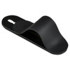 A black smartphone strap designed to secure mobile devices, featuring a smooth, curved shape.