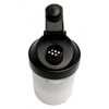 A drink bottle featuring a black lid and a transparent body, designed as a 400ml shaker cup.
