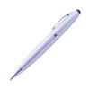A silver stylus USB pen with a sleek design and a shiny clip, featuring a black tip for touch screens.