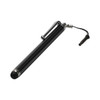 A sleek black stylus pen with a silver accent and a cord attachment. It has a rounded tip for precise writing.