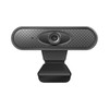 A black webcam featuring a round lens and a rectangular design with a clip for attachment.