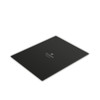 A sleek black Alumina mouse pad with a subtle logo, ideal for office and business use.