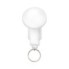 A white smartphone torch with a circular head and a keyring attachment.