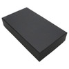A sleek black two-part gift box featuring a smooth exterior and a simple design.