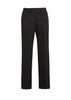 A pair of black relaxed pants featuring a classic design and a logo. Suitable for casual or professional wear.
