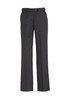 Womens cool stretch adjustable waist pant in dark grey with a classic straight leg design and subtle branding.