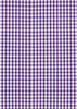 A purple and white gingham pattern fabric, featuring a classic check design. The fabric is suitable for shirts.